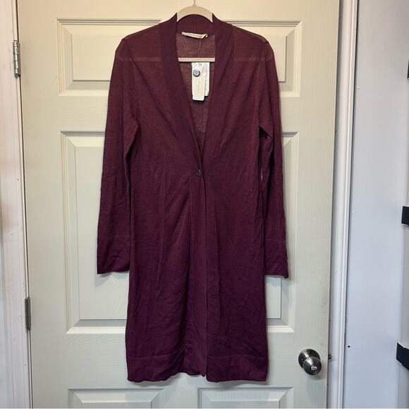 Soft Surroundings Plum Purple Burgundy Duster Cardigan Light Weight Size Medium - Picture 3 of 9